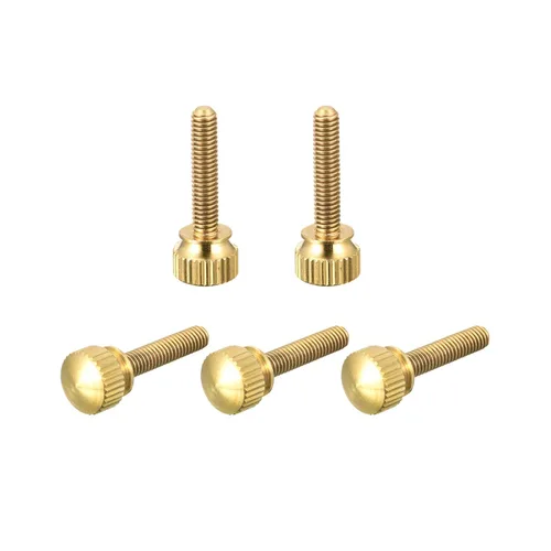 Vista 31 de uxcell 10 tornillos moleteados para el pulgar, pernos de hombro de latón M4x6mm, perillas de agarre escalonadas para PC, electrónicos, mecánicos