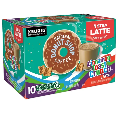 Vista 11 de The Original Donut Shop Cinnamon Toast Crunch One-Step Latte, Keurig Single Serve K-Cup Pods, 60 unidades (6 paquetes de 10)
