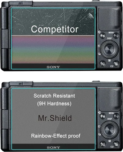 Vista 4 de Mr.Shield Protector de pantalla compatible con cámaras Sony ZV-1 ZV1 / ZV1F / ZV-1F [vidrio templado] [3 unidades] [vidrio japonés con dureza 9H]