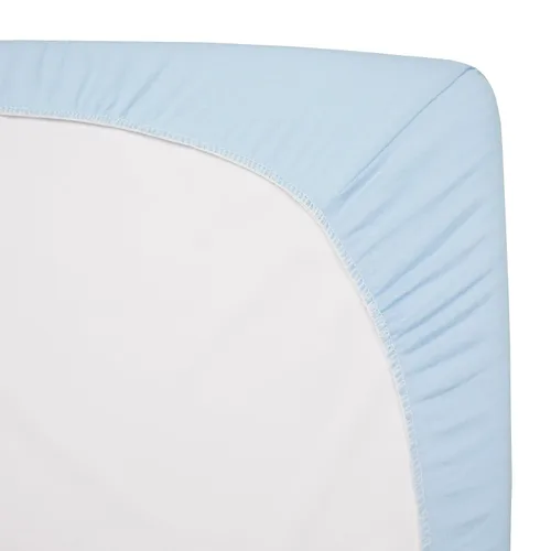 Vista 5 de American Baby Company - Sábana bajera ajustable de tejido de punto suave y transpirable 100% algodón, sábanas de practicuna, Azul