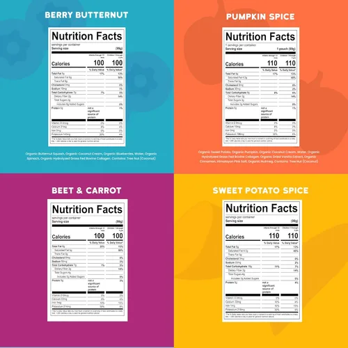 Vista 2 de Serenity Kids Bolsas de alimentos para bebés de batidos sin lácteos de más de 6 meses, bolsas de bocadillos de proteínas con colágeno alimentado