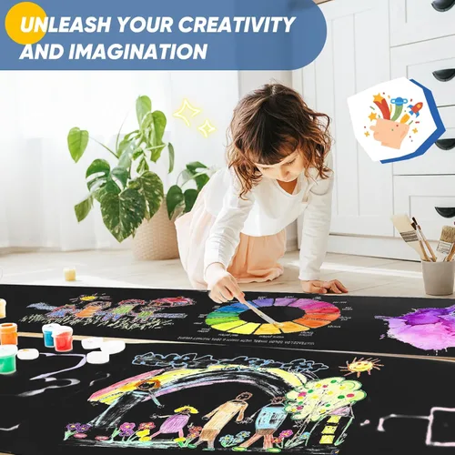 Vista 3 de Papel de regalo negro de 15 x 390 pulgadas, rollo de papel kraft para tablón de anuncios, papel de arte, caballete de póster, rollo de papel
