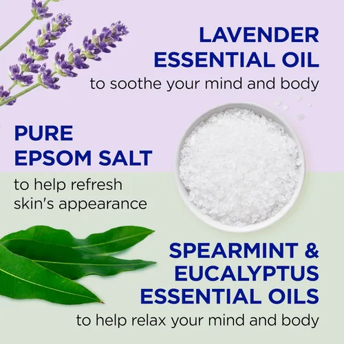Vista 3 de Dr Teal's Baño espumoso con sal pura de Epsom, lavanda y eucalipto, 34 onzas líquidas (paquete de 2)