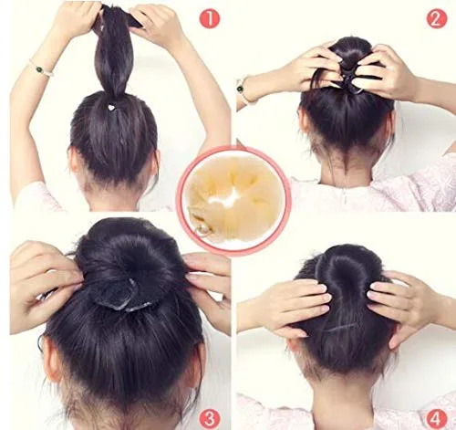 Vista 6 de 2 herramientas para el cabello, moños de belleza, estilismo mágico, anillo torcido, antiguo moldeador, dona, chignon, moño, clip para rizar