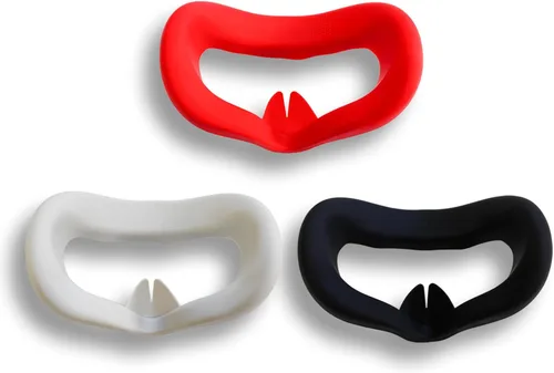Vista 2 de 3Pcs Set VR Silicone Face Covers for MetaOculus Quest 2,Light-Thin Sweatproof VR Face Pads,Washable Lightproof Anti-Leakage Replacement facepiece