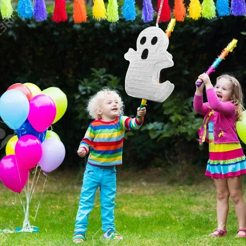 Vista 3 de Costume Wizard Pinata fantasma espeluznante, piñatas mexicanas de Halloween para fiestas de cumpleaños y eventos, piñata temática rellenable