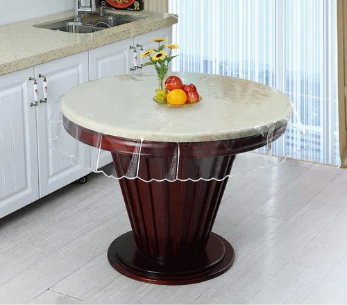 Mantel redondo de plástico transparente de 52 pulgadas, protector de mesa transparente impermeable para cocina, comedor, eventos al aire libre,