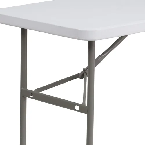 Vista 8 de Flash Furniture Park - Mesa plegable bi-fold de plástico de ratán marrón de 6 pies de grado comercial