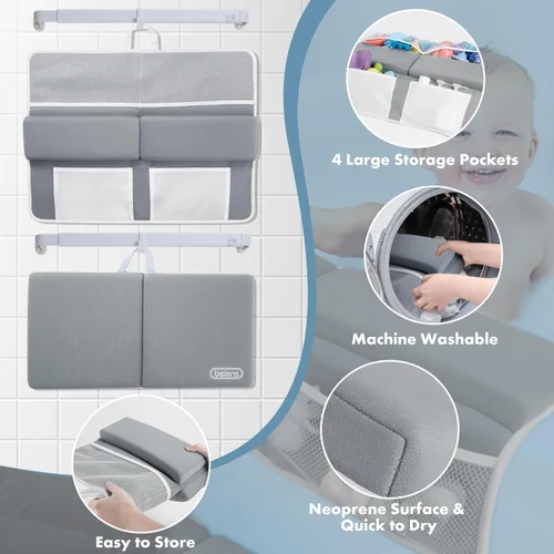 Vista 5 de beiens Juego de rodilleras de baño y coderas - Almohadillas de rodillas de baño gruesas y cómodas de 1.5' para bebé, almohadilla de rodillas suave