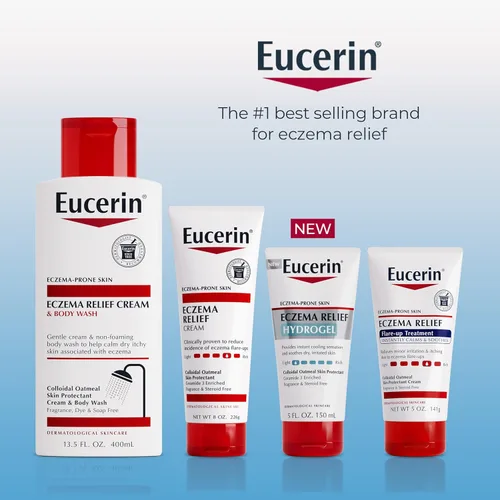 Vista 10 de Eucerin Hidrogel para aliviar el eccema para piel seca, picazón, propensa al eczema, sin fragancia y sin esteroides hidratante corporal para piel