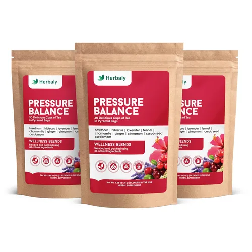 Vista 10 de Herbaly Pressure Balance Tea - 9 superhierbas - Presión, colesterol, salud cardiovascular, sistema circulatorio, natural, orgánico, sin OMG, sin