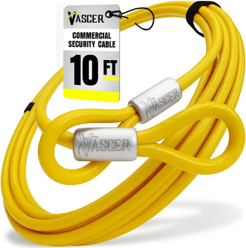 Vista 11 de Vascer Cable de seguridad antirrobo de acero galvanizado trenzado de alta resistencia comercial con extremos en bucle.
