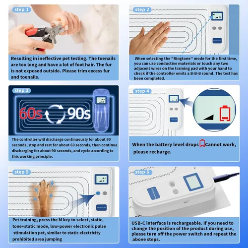 Vista 3 de Alfombrilla de protección para perros y gatos, alfombrilla recargable de 59 x 11 pulgadas, 3 modos seguros ajustables, disuasorio para encimera