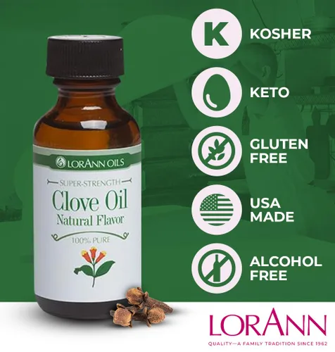 Vista 5 de LorAnn - Aceite de hoja de clavo SS sabor natural, botella de 4 onzas