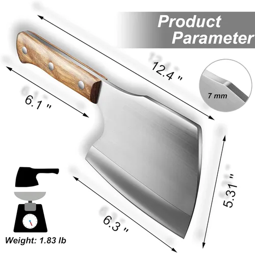 Vista 3 de ZENG JIA DAO Cuchillo de carnicero para carne, cuchillo de carnicero resistente, cuchillo de corte de huesos de 6 pulgadas, cuchillo de corte