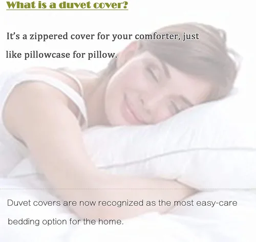 Vista 4 de FADFAY Juego de funda de edredón floral 100% algodón a rayas verdes y beige, ropa de cama de flores desgastadas con diseño de ramas botánicas