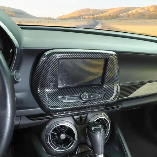 Vista 7 de RT-TCZ para Camaro Radio Cubierta de Pantalla de Visualización de 7" para Chevy Camaro 2016-2024 Accesorios de Interior de Fibra de Carbono Negro