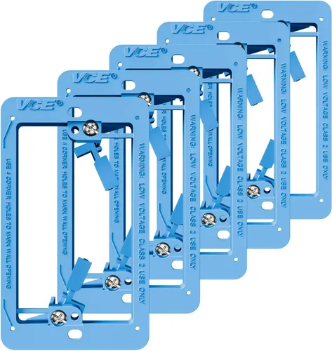 Vista 7 de VCE Soporte de montaje de bajo voltaje (1 banda, paquete de 5) para placa de pared de una sola banda, cables de teléfono, cables de red, HDMI, Negro