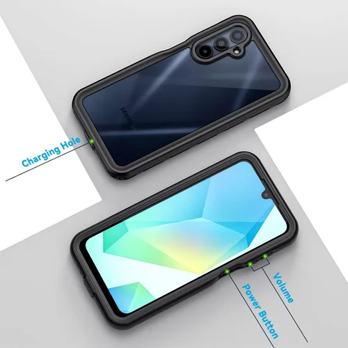 Vista 6 de Lanhiem - Funda para Samsung Galaxy A16 5G, impermeable IP68, resistente al polvo, con protector de pantalla integrado, cubierta protectora