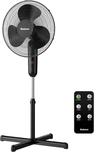 Vista 10 de HOLMES Ventilador de mesa de 12 pulgadas, oscilación de 75°, 3 velocidades, inclinación de cabeza ajustable de 15°, ideal para el hogar, dormitorio