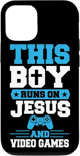 Vista 28 de This Boy Runs On Jesus And Video Games Christian Gamer Case for iPhone 16