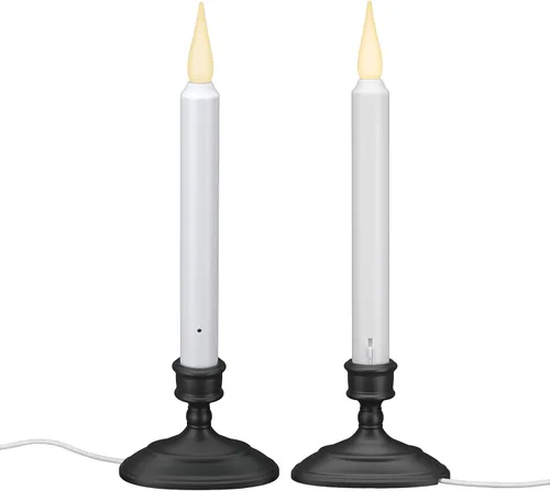 612 Vermont Velas LED eléctricas para ventanas con sensor del atardecer al amanecer, llama parpadeante de color blanco cálido o encendido constante,