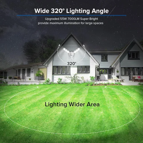 Vista 2 de SANSI 55W luces de exterior con sensor de movimiento 7000LM luces de seguridad LED súper brillantes, luz de inundación de 5000K de atardecer al