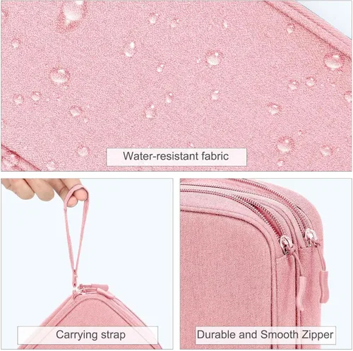 Vista 166 de FYY Organizador para accesorios electrónicos, para viajes, para cables, celular y cargadores, estuche portátil, impermeable, doble capa, bolsa