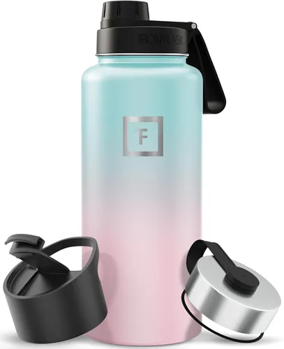 Vista 112 de IRON °FLASK Frasco de hidratación para acampar y senderismo con boquilla, botella de agua deportiva de acero inoxidable con aislamiento de boca