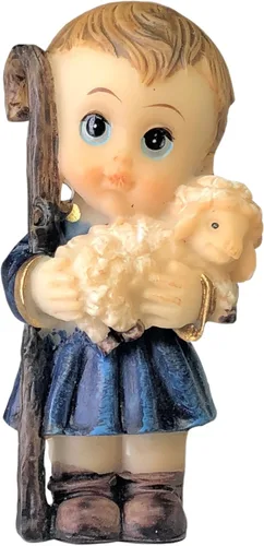 Vista 2 de Juego de 11 figuras de pesebre – Bebé Jesús, María, José, Pastor, 3 reyes, ángel, vaca, burro y oveja