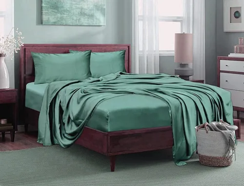 Vista 6 de Linenwalas - Sábana bajera de tamaño individual XL, de viscosa de bambú, bolsillo profundo de 16”, refrescante, suave y transpirable, perfecta