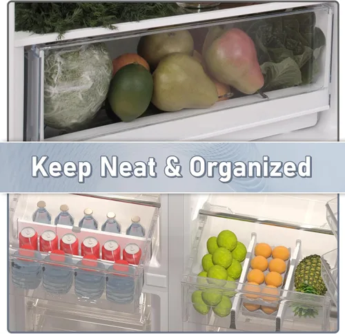 Vista 5 de Flamorrow Refrigerator Dividers Organizer 4 Pack, 4" High Adjustable Drawer Divider, Expandable Separators Tidy Organizer from 11-17" for Home