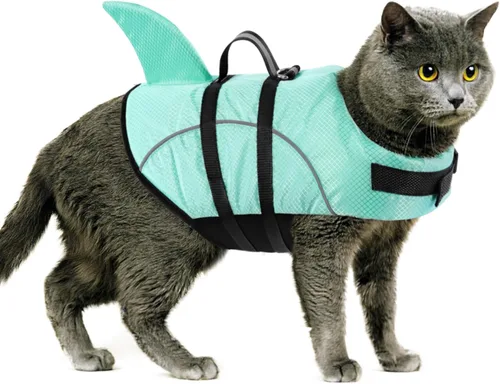 Vista 48 de Queenmore Chaleco salvavidas para gatos XXS, chaleco salvavidas para perros extra pequeño para nadar en barco, chaleco salvavidas ligero con asa
