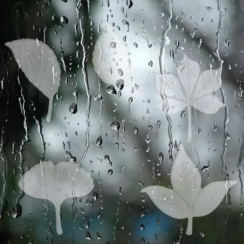 Vista 6 de arricraft 2 juegos de 52 calcomanías adhesivas para ventana, patrón de hojas, pájaro, anticolisión, transparente, no adhesiva, para decoración