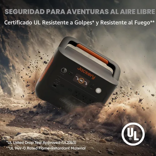 Vista 6 de Jackery Generador Solar 1000 v2 con Panel Solar de 200W, Estación de Energía Portátil de 1070Wh LiFePO4, Salida de 1500W CA/100W USB-C, Carga Rápida