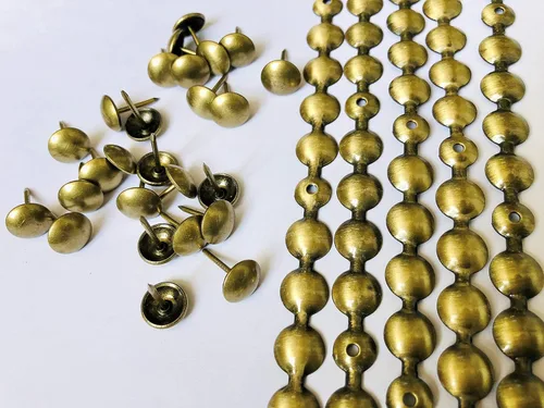 decotacks® Tapicería para clavos/tachuelas, 10 piezas de tiras largas de 1.1 yardas, pueden cubrir 11 yardas (latón antiguo (natural francés), 3/8