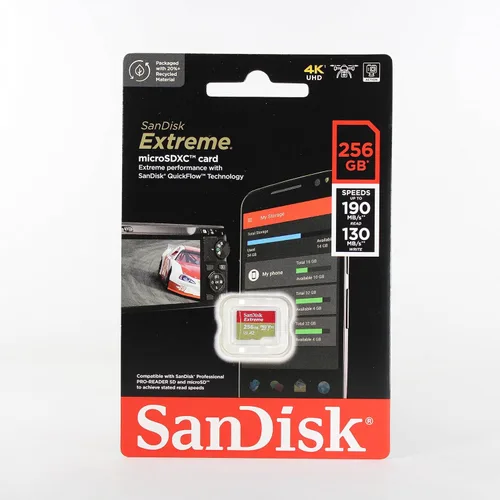 Vista 3 de SanDisk Tarjeta de memoria Extreme MicroSDXC UHS-I de 256 GB - C10, U3, V30, 4K, A2, Micro SD - SDSQXA1-256G-GN6MN