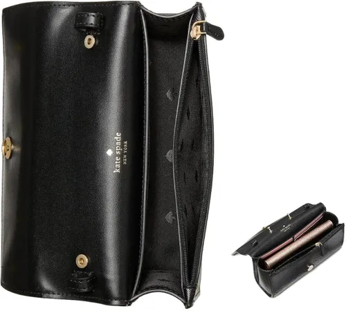 Vista 3 de Staci - Bolso cruzado pequeño con solapa, Negro