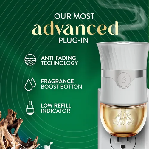 Vista 8 de Air Wick Vibrante repuesto de aceite perfumado para enchufar, infundido con aceites esenciales, ambientadores enchufables para el hogar, madera azul