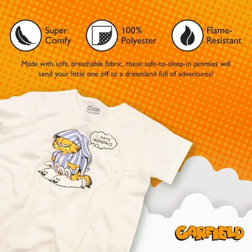 Vista 3 de Garfield Conjunto de pijama holgado de 2 piezas para niñas grandes