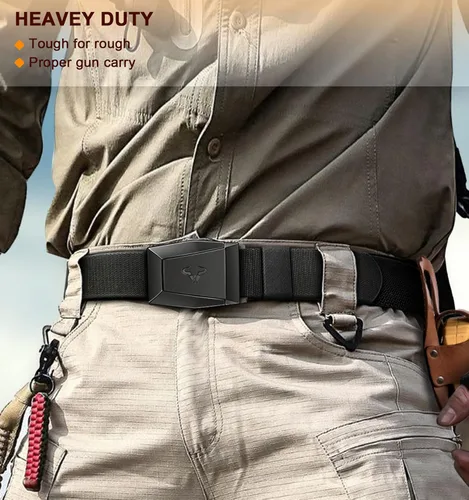Vista 7 de BULLIANT Cinturón táctico para hombre, cinturón de trabajo militar de nailon de 1.5 pulgadas con hebilla de liberación rápida resistente