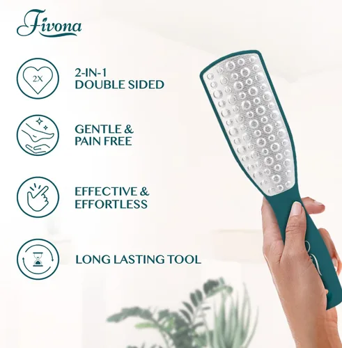 Vista 5 de Fivona Lima profesional para pies, removedor de callos para pies, escofina de pie de doble cara para talones secos, removedor de piel muerta