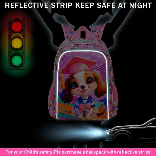 Vista 2 de AGSDON 3PCS Backpacks for Girls, 16" Elementary Kids Backpack Preschool School Bookbags and Lunch Box