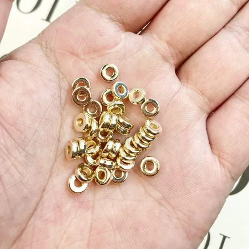 Vista 3 de 1200 cuentas espaciadoras de disco plano de 0.236 pulgadas redondas CCB Rondelle cuentas espaciadoras para pulseras, collares, joyas, manualidades