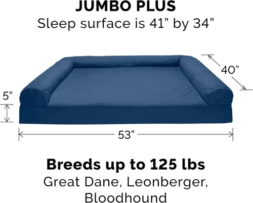 Vista 198 de Furhaven - Cama ortopédica para perros, estilo sofá, acolchada, con funda extraíble y lavable, color gris hierro, tamaño jumbo plus (XXL)