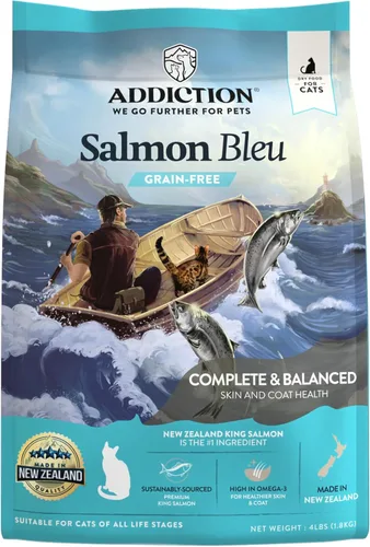 Addiction Salmon Bleu - Alimento seco para gatos - Dieta completa y equilibrada - Fórmula para gatos para la salud de la piel y el pelaje - Cuenta