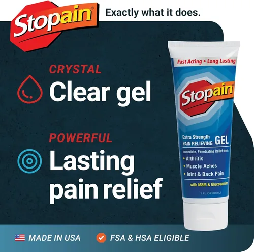 Vista 4 de Stopain Set combinado de alivio del dolor (gel, roll-on y aerosol) fabricado en Estados Unidos, máxima fuerza de acción rápida con MSM, glucosamina