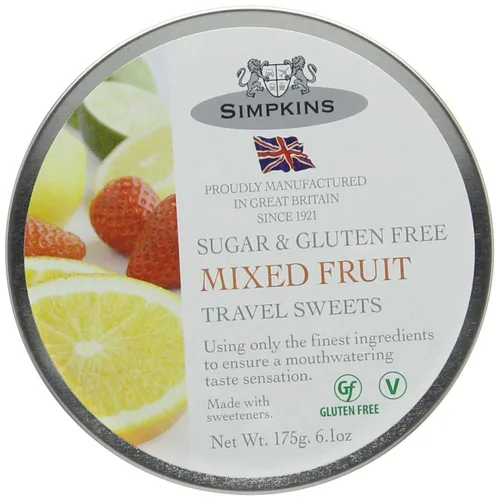Simpkins 3 dulces de viaje de frutas mixtas sin azúcar y gluten