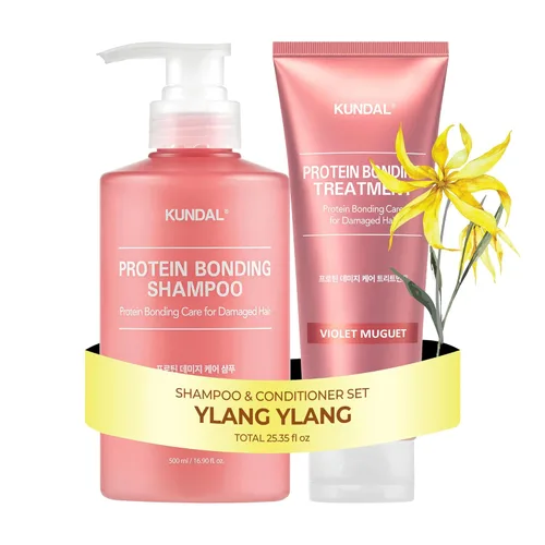 Vista 8 de KUNDAL Protein Bonding Shampoo and Conditioner Set Korean Hair Care, reparación de daños, control de encrespamiento, protección contra el calor