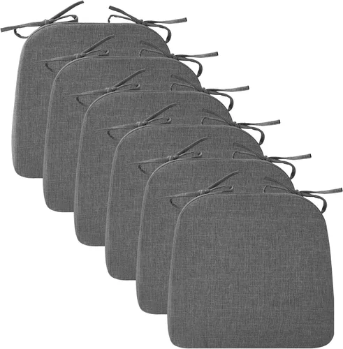 Vista 15 de Ruqmuis Cojines para sillas de comedor, cojines de asiento de 2 pulgadas de grosor para sillas de cocina, cojines en forma de D con funda lavable